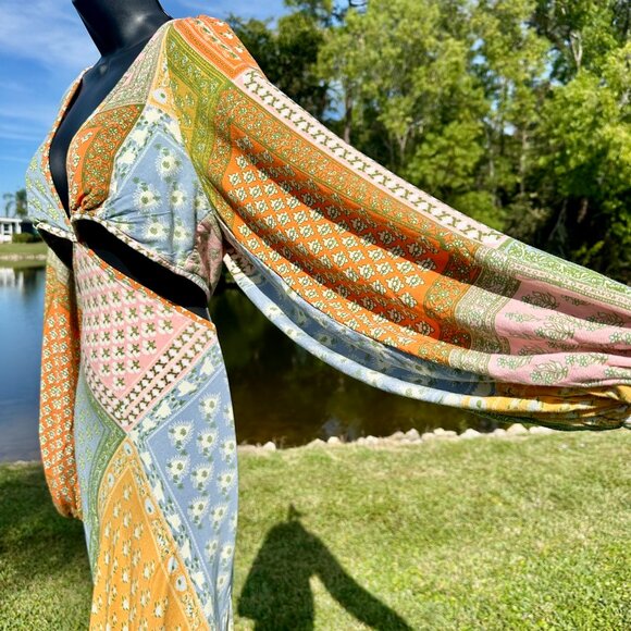 Jen's Pirate Booty Sonora Dress Daydream Patchwork Cut Out Boho Maxi Size M EUC - Picture 8 of 16